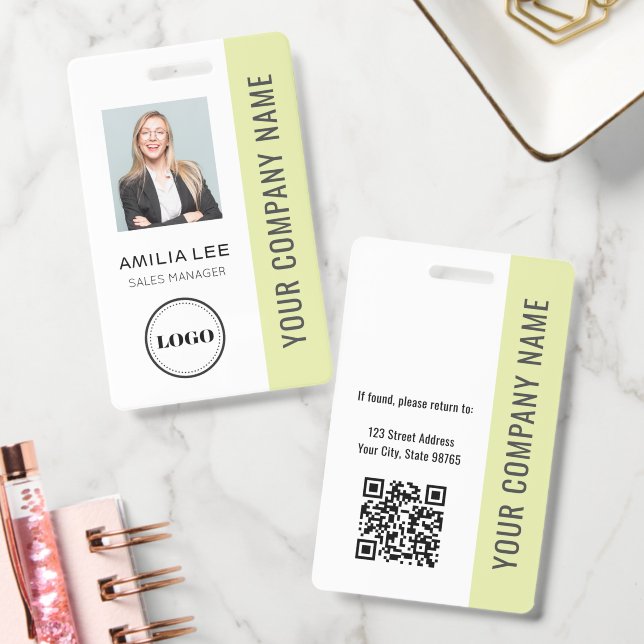 Custom Employee Photo, Qr Code, Logo, Name Badge (Office)
