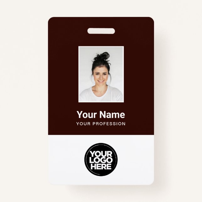 Custom Employee Photo, Qr Code, Logo, Name Badge (Front)