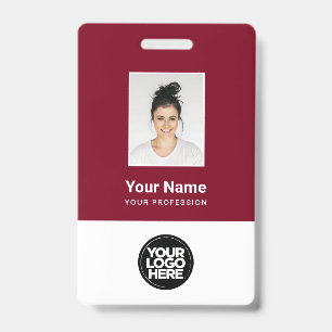 Custom Employee Photo, Qr Code, Logo, Name Badge