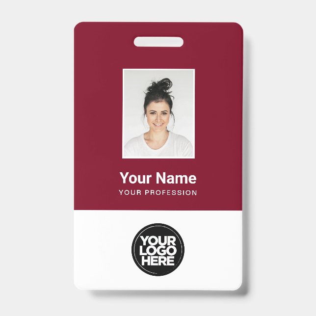 Custom Employee Photo, Qr Code, Logo, Name Badge (Front)