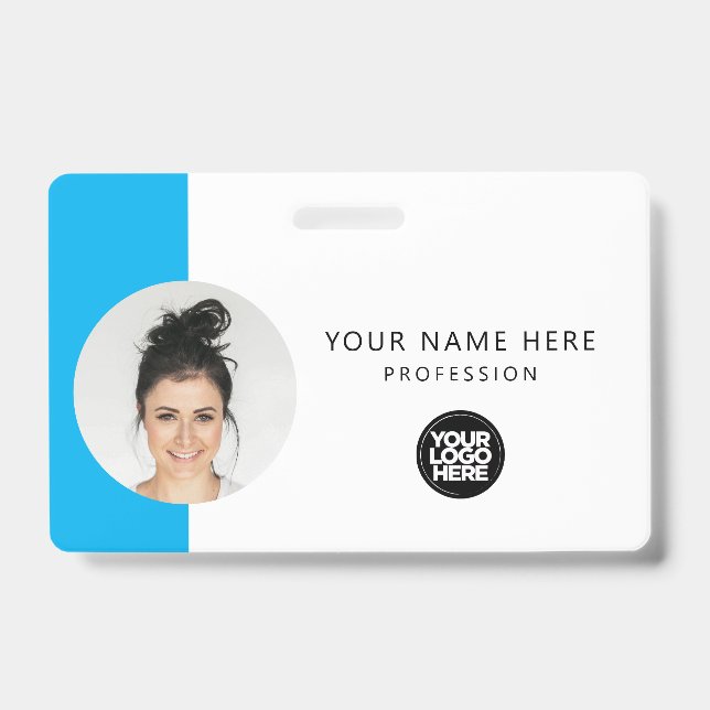 Custom Employee Photo, QR Code, Logo, Name Badge (Front)
