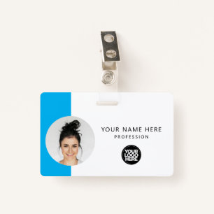 Custom Employee Photo, QR Code, Logo, Name Badge