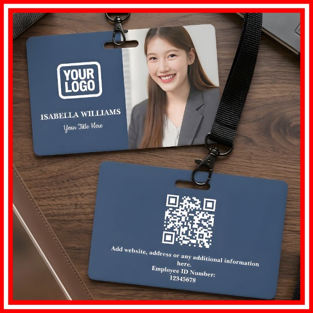 Custom Employee Photo, QR Code, Logo, Name Badge (Creator Uploaded)