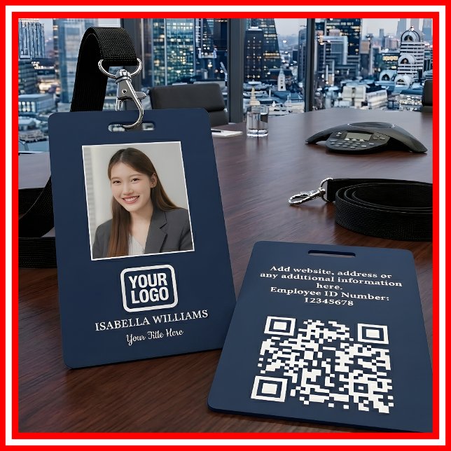 Custom Employee Photo, QR Code, Logo, Name Badge (Creator Uploaded)