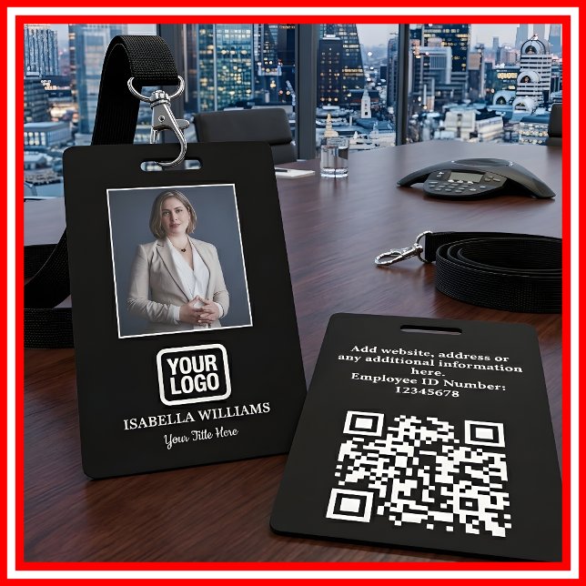 Custom Employee Photo, QR Code, Logo, Name Badge (Creator Uploaded)