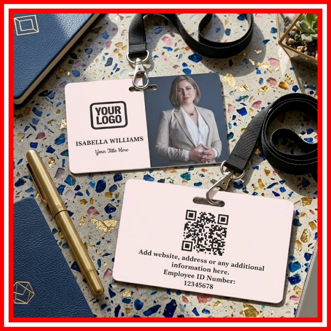 Custom Employee Photo, QR Code, Logo, Name Badge (Creator Uploaded)