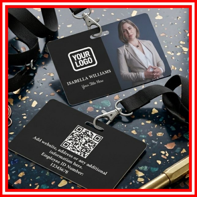 Custom Employee Photo, QR Code, Logo, Name Badge (Creator Uploaded)