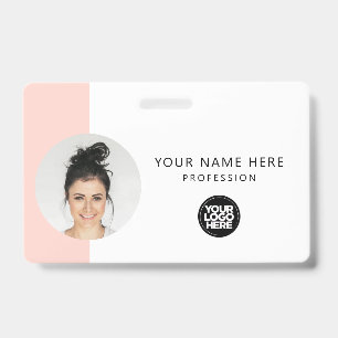 Custom Employee Photo, QR Code, Logo, Name Badge