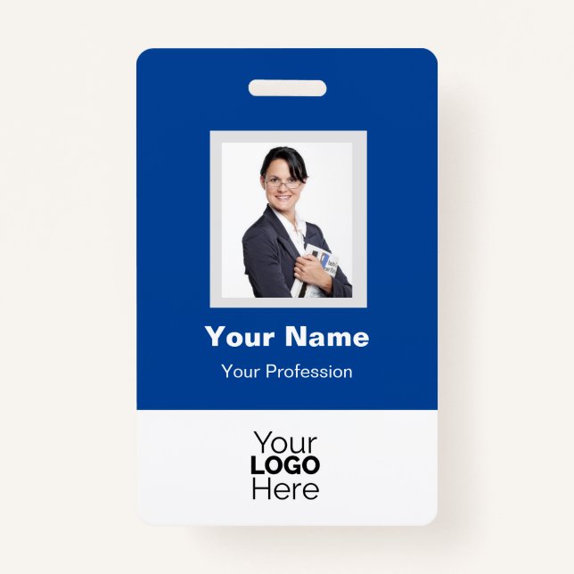 Custom Employee Photo, QR Code, Logo, Name Badge (Front)