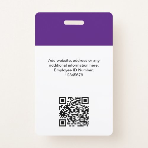 Custom Employee Photo Qr Code Logo Name Badge