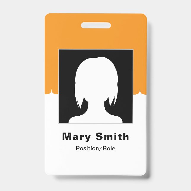 Custom Employee Photo, QR Code, Logo, Name Badge (Front)