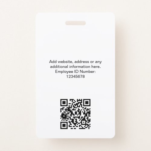 Custom Employee Photo Qr Code Logo Name Badge