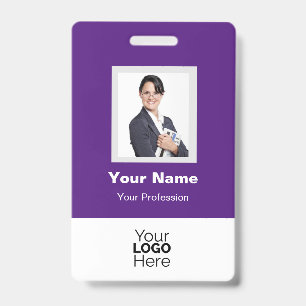 Custom Employee Photo, QR Code, Logo, Name Badge