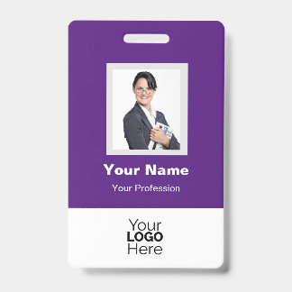 Custom Employee Photo, QR Code, Logo, Name Badge