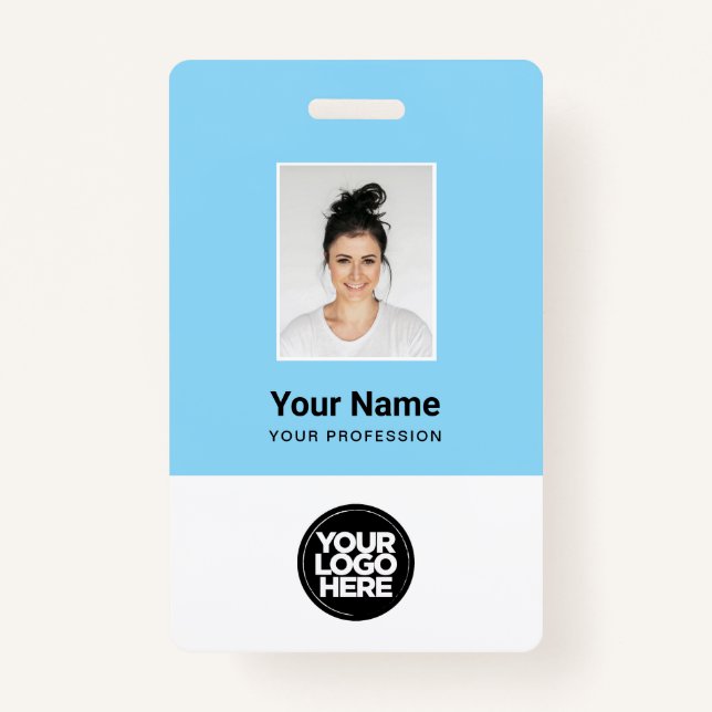 Custom Employee Photo, Qr Code, Logo, Name Badge (Front)