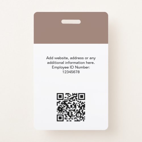 Custom Employee Photo Qr Code Logo Name Badge