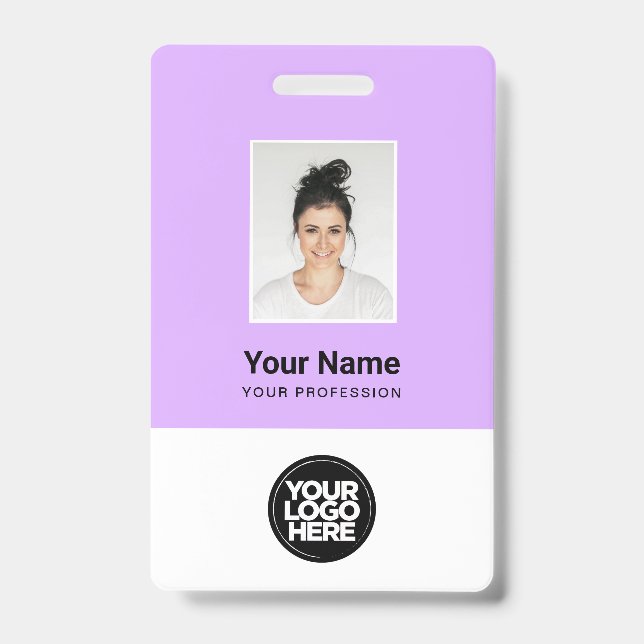 Custom Employee Photo, Qr Code, Logo, Name Badge (Front)