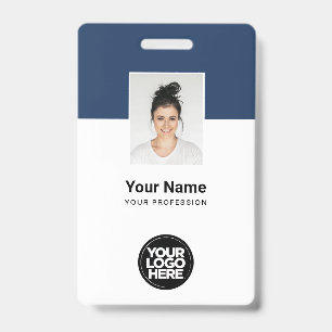 Custom Employee Photo, Qr Code, Logo, Name Simple Badge