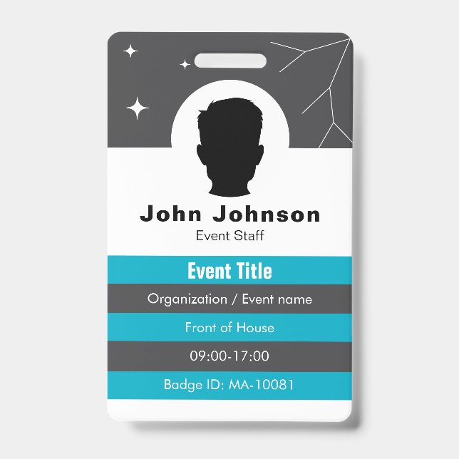 Custom Employee Photo, Qr Code, Name Badge (Front)