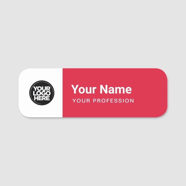 Custom Employee Pin Name Tag or Magnetic with Logo (Front)