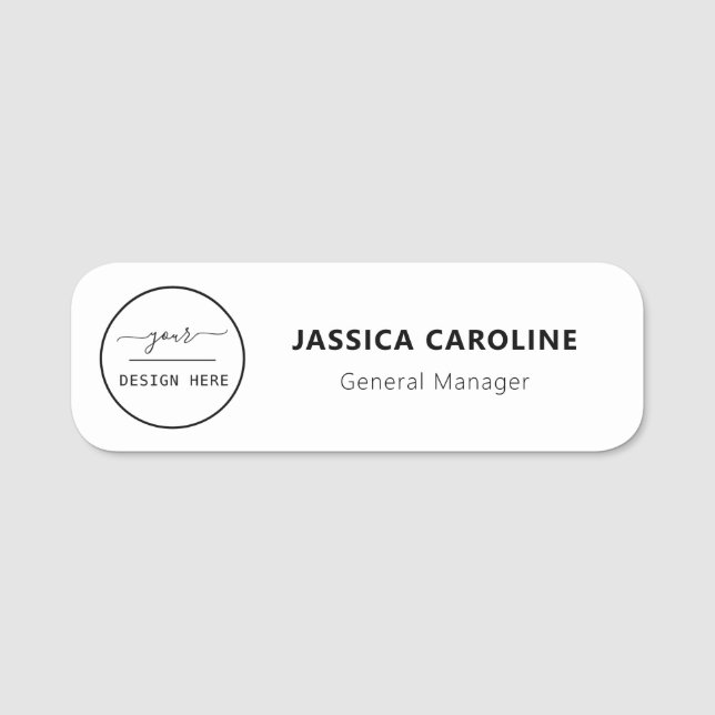 Custom Employee Pin Name Tag or Magnetic with Logo (Front)