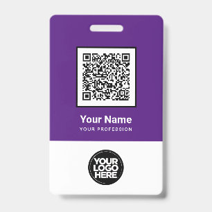 Custom Employee Qr Code Bar Code Logo Name Badge