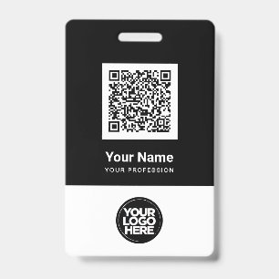 Custom Employee Qr Code Bar Code Logo Name Badge