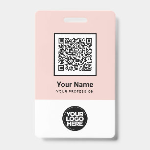 Custom Employee Qr Code Bar Code Logo Name Badge