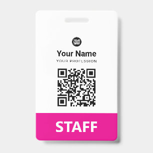 Custom Employee Qr Code, Bar Code, Logo, Name Badge