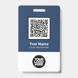 Custom Employee Qr Code Bar Code Logo Name Badge