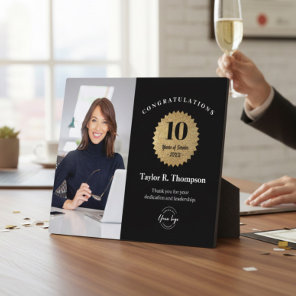 Custom Employee Recognition Photo 10 Year service  Plaque