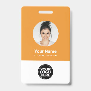 Custom Employee Round Photo Logo Name Badge