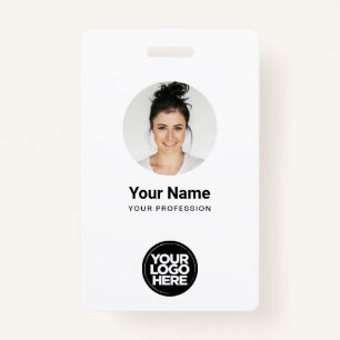 Custom Employee Round Photo Logo Name Badge