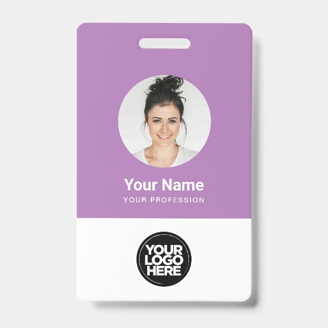 Custom Employee Round Photo Logo Name Badge (Front)