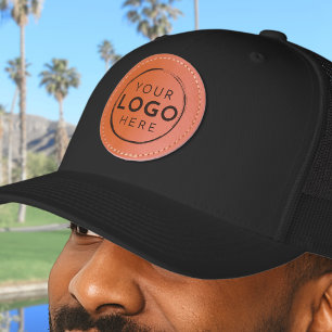 Custom Employee Staff Business Logo Leather Patch Hat