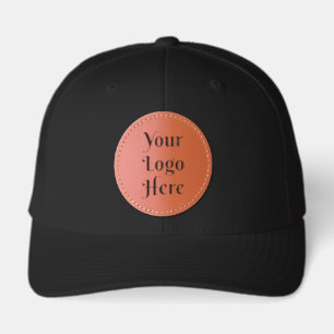 Custom Employee Staff Business Logo Leather Patch Hat