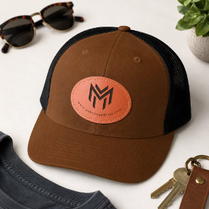 Custom Employee Staff Business Logo Promotional Leather Patch Hat