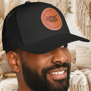 Custom Employee Staff Company Business Logo Leather Patch Hat