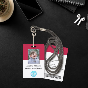 Custom Employee Staff Logo Barcode Name Photo ID Badge