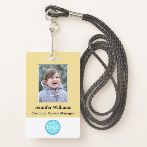 Custom Employee Staff Logo Barcode Photo Name ID Badge