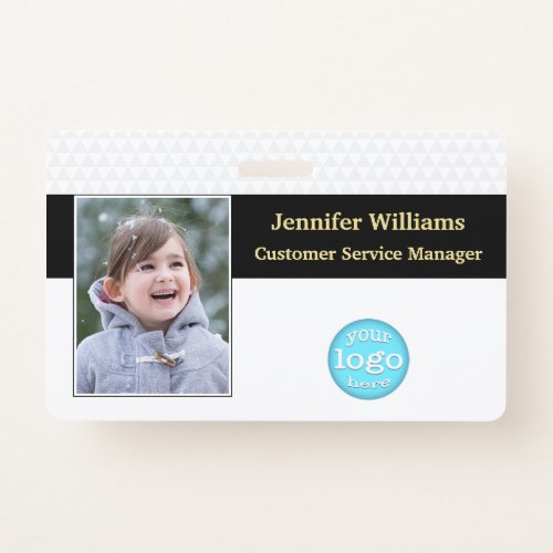 Custom Employee Staff Logo Photo Barcode Name ID Badge