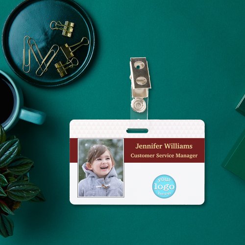 Custom Employee Staff Logo Photo Barcode Name ID Badge