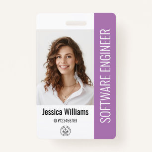 Custom Employee Staff Name Logo Bar Code Photo ID Badge