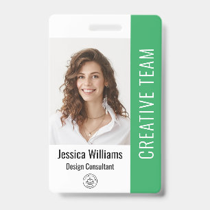 Custom Employee Staff Name Logo Bar Code Photo ID  Badge