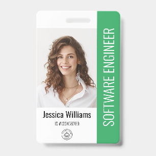 Custom Employee Staff Name Logo Bar Code Photo ID  Badge