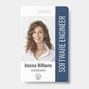 Custom Employee Staff Name Logo Bar Code Photo ID Badge