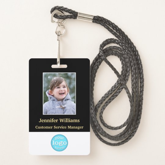 Custom Employee Staff Name Barcode Logo ID Badge