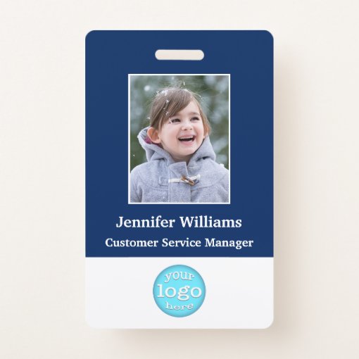 Custom Employee Staff Photo Name Logo Barcode Id Badge 