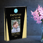 Custom Employee Team Photo Company Logo Black Gold Acrylic Award<br><div class="desc">Create your own custom, personalized, beautiful, modern, elegant, professional, high quality, black and faux gold, business corporate office / sports / team, best employee / team / top performers / winners / achievers performance / achievement recognition employee appreciation, photo name logo acrylic block award. To personalize, enter the name of...</div>