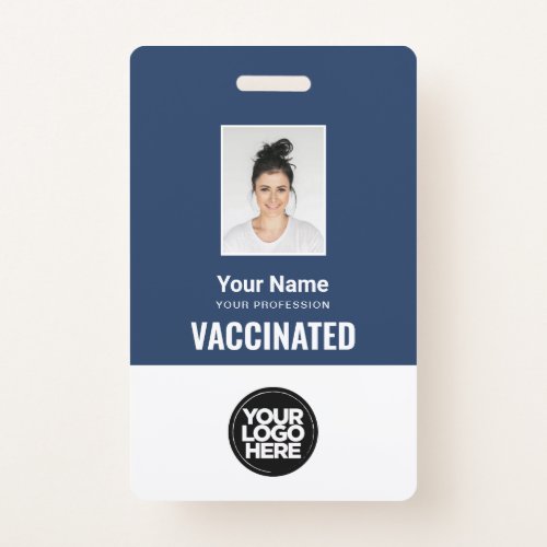 Custom Employee Vaccine Pass Photo Qr Code Logo Badge